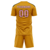 Custom Yellow Light Pink Soccer Set