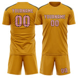 Custom Yellow Light Pink Soccer Set