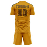 Custom Yellow Khaki Soccer Set