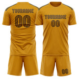 Custom Yellow Khaki Soccer Set