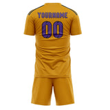 Custom Yellow Light Purple Soccer Set