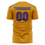 Custom Yellow Light Purple Soccer Jersey