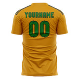 Custom Yellow Emerald Green Soccer Jersey