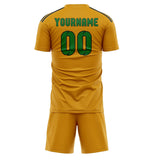Custom Yellow Emerald Green Soccer Set