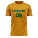 Custom Yellow Emerald Green Soccer Jersey