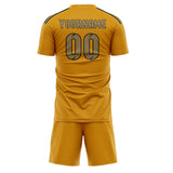 Custom Yellow Light Khaki Soccer Set