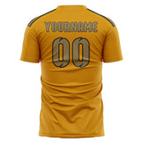 Custom Yellow Light Khaki Soccer Jersey