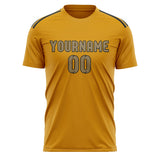 Custom Yellow Light Khaki Soccer Jersey