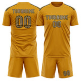 Custom Yellow Light Khaki Soccer Set