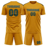 Custom Yellow Blue Green Soccer Set