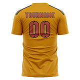 Custom Yellow Copper Rose Soccer Jersey