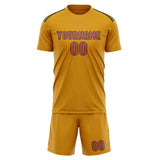 Custom Yellow Copper Rose Soccer Set