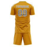 Custom Yellow Gray Soccer Set