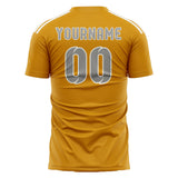 Custom Yellow Gray Soccer Jersey