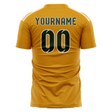Custom Yellow Dark Green Soccer Jersey
