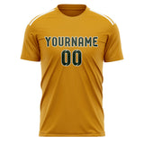 Custom Yellow Dark Green Soccer Jersey