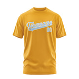 Custom Yellow Light Blue T-Shirt
