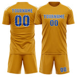 Custom Yellow Sky Blue Soccer Set