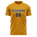 Custom Yellow Navy Soccer Jersey