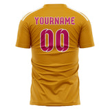 Custom Yellow Pink Soccer Jersey