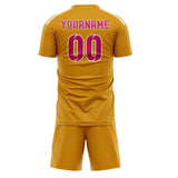 Custom Yellow Pink Soccer Set