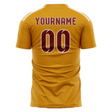 Custom Yellow Crimson Red Soccer Jersey