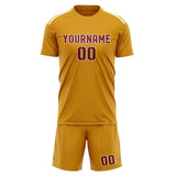 Custom Yellow Crimson Red Soccer Set