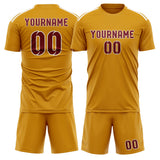 Custom Yellow Crimson Red Soccer Set