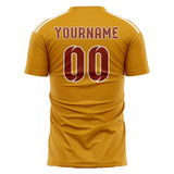Custom Yellow Coral Red Soccer Jersey