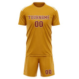 Custom Yellow Coral Red Soccer Set