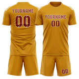 Custom Yellow Coral Red Soccer Set