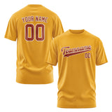 Custom Yellow Coral Red T-Shirt