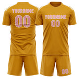 Custom Yellow Light Pink Soccer Set