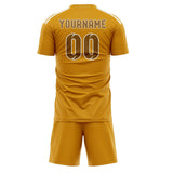 Custom Yellow Khaki Soccer Set
