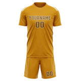 Custom Yellow Khaki Soccer Set