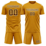 Custom Yellow Khaki Soccer Set