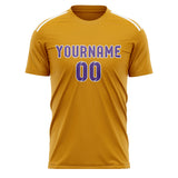 Custom Yellow Light Purple Soccer Jersey