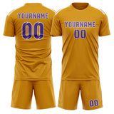 Custom Yellow Light Purple Soccer Set