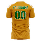 Custom Yellow Emerald Green Soccer Jersey