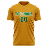 Custom Yellow Emerald Green Soccer Jersey
