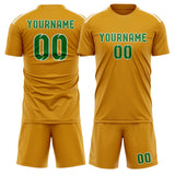 Custom Yellow Emerald Green Soccer Set
