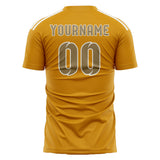 Custom Yellow Light Khaki Soccer Jersey
