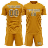 Custom Yellow Light Khaki Soccer Set