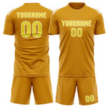 Custom Yellow Light Yellow Soccer Set
