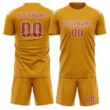 Custom Yellow Copper Rose Soccer Set