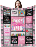 Blanket for Teacher Gifts, “Best Teacher Ever”, From Student, Birthday Christmas Graduation Holiday, Inspirational Motivational