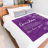 Blanket for Grandma Gifts, “Every time you snuggle this blanket, feel the warmth knowing it’s a big hug from us. We love you!”, From Family, Birthday, Christmas, Everyday Encouragement, Inspirational