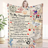 Blanket for Daughter Gifts - To My Daughter Inside This Blanket Is a Piece of My Heart,” From Parents, Birthday, Christmas, Everyday Encouragement, Inspirational