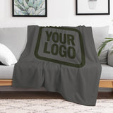 Custom Dark Gray Dark Olive Blanket