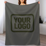 Custom Dark Gray Dark Olive Blanket